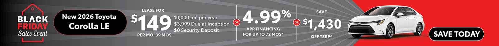 New 2026 Toyota Corolla LE