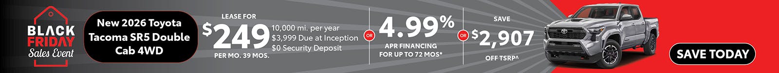 New 2026 Toyota Tacoma SR5 Double Cab 4WD