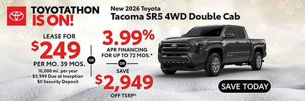 New 2026 Toyota Tacoma SR5 4WD Double Cab | Canobie Lake Toyota