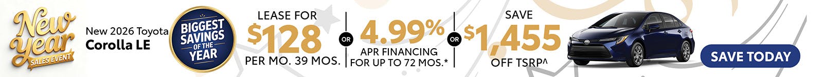 New 2026 Toyota Corolla LE