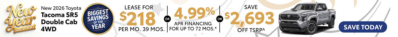 New 2026 Toyota Tacoma SR5 Double Cab 4WD
