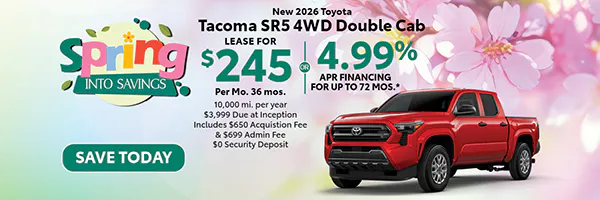 New 2026 Toyota Tacoma SR5 4WD Double Cab | Canobie Lake Toyota