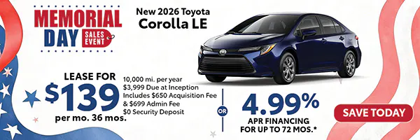 New 2026 Toyota Corolla LE | Canobie Lake Toyota