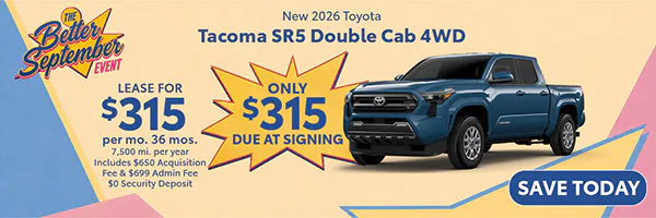 New 2026 Toyota Tacoma SR5 Double Cab 4WD | Canobie Lake Toyota