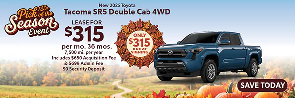 New 2026 Toyota Tacoma SR5 Double Cab 4WD | Canobie Lake Toyota