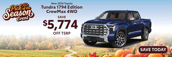 New 2026 Toyota Tundra 1794 Edition CrewMax 4WD | Canobie Lake Toyota