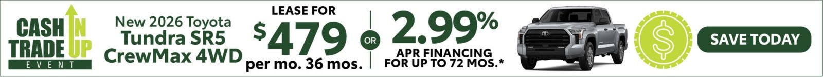 New 2026 Toyota Tundra SR5 CrewMax 4WD