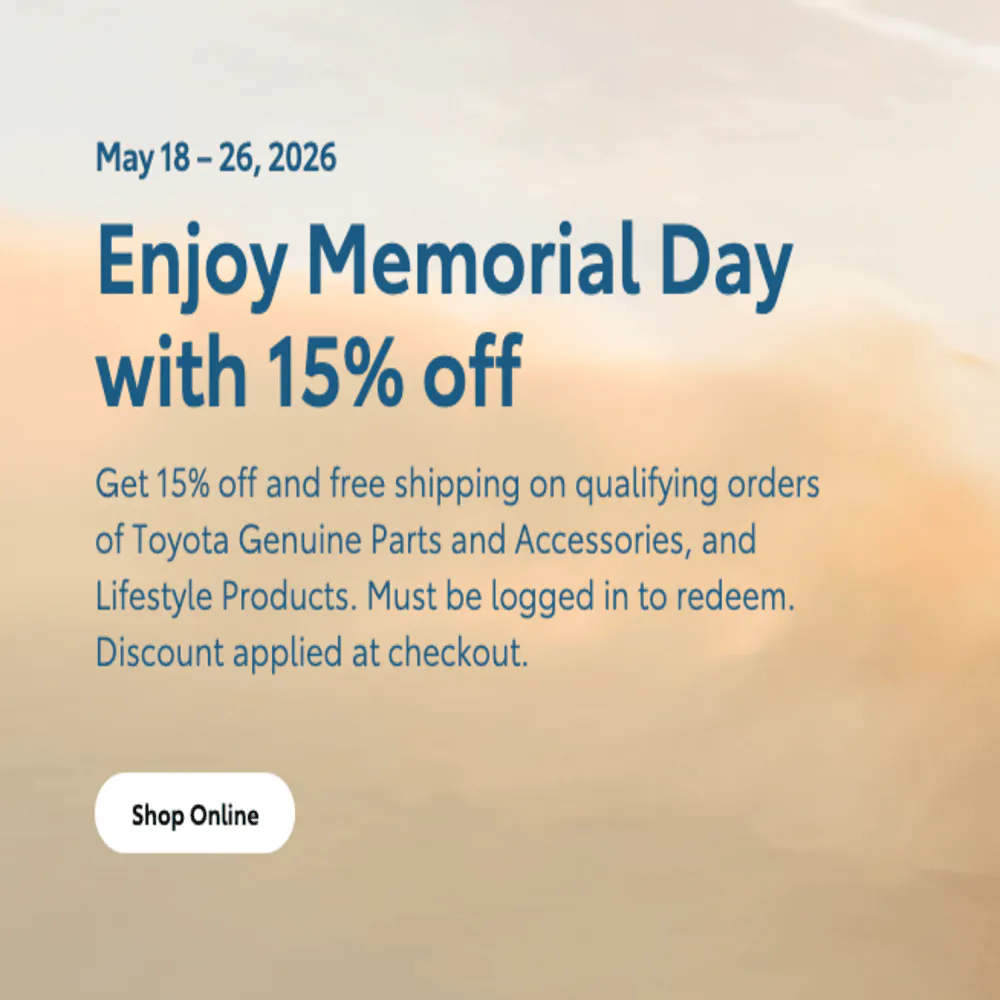 15% Off Parts for Memorial Day | Canobie Lake Toyota