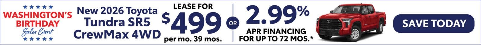 New 2026 Toyota Tundra SR5 CrewMax 4WD
