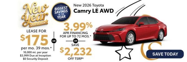 New 2026 Toyota Camry LE AWD | Canobie Lake Toyota