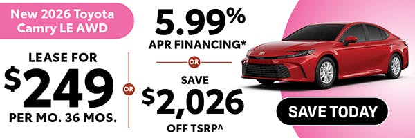 New 2026 Toyota Camry LE AWD | Canobie Lake Toyota