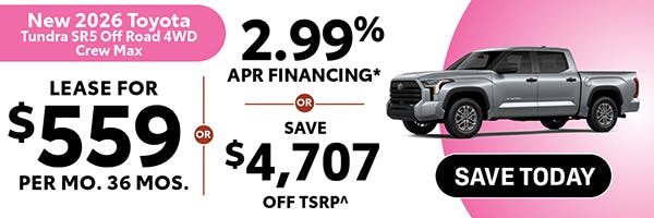 New 2026 Toyota Tundra SR5 Off Road 4WD Crew Max | Canobie Lake Toyota