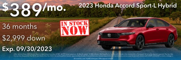 2023 Honda Accord Sport-L Hybrid | Coggins Honda of Bennington