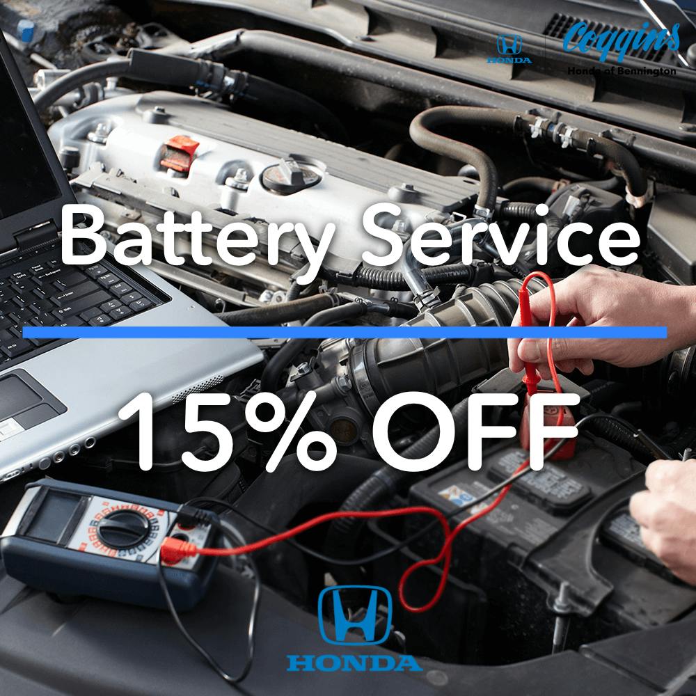 15% OFF Battery Service | Coggins Honda of Bennington