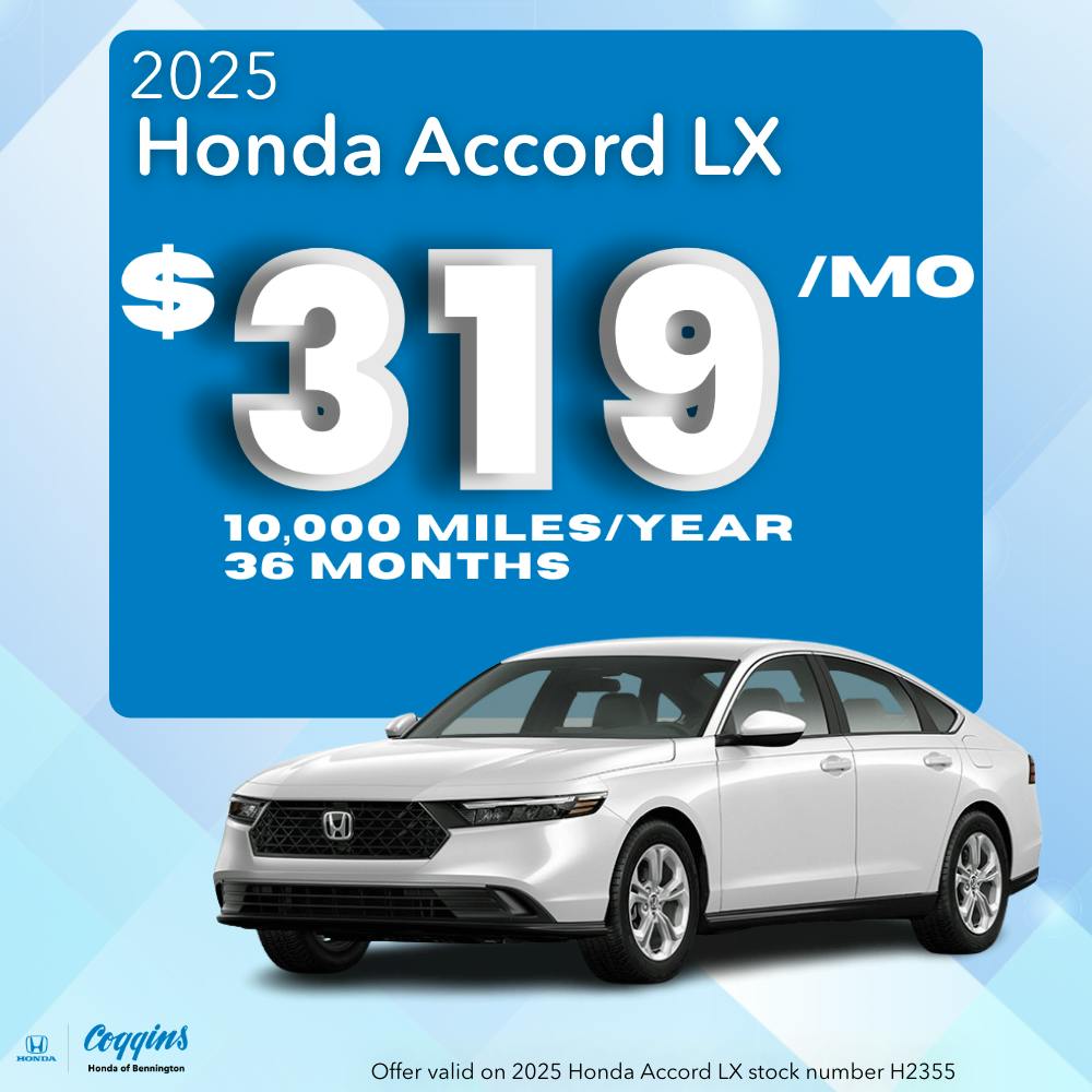 2025 Honda Accord Lease | Coggins Honda of Bennington