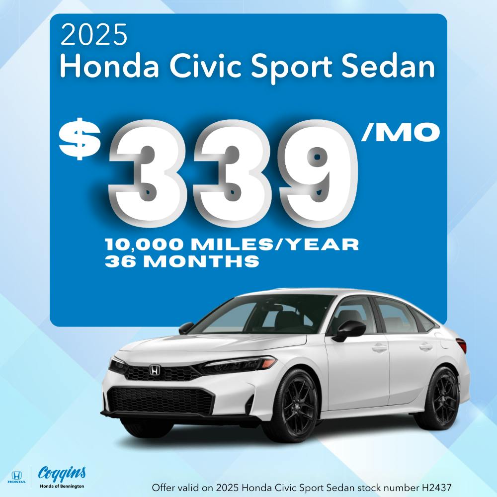 2025 Honda Civic Lease | Coggins Honda of Bennington
