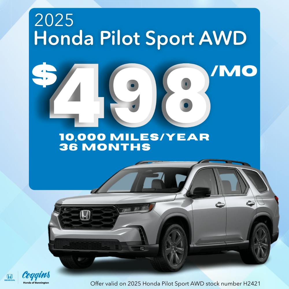 2025 Honda Pilot Lease | Coggins Honda of Bennington