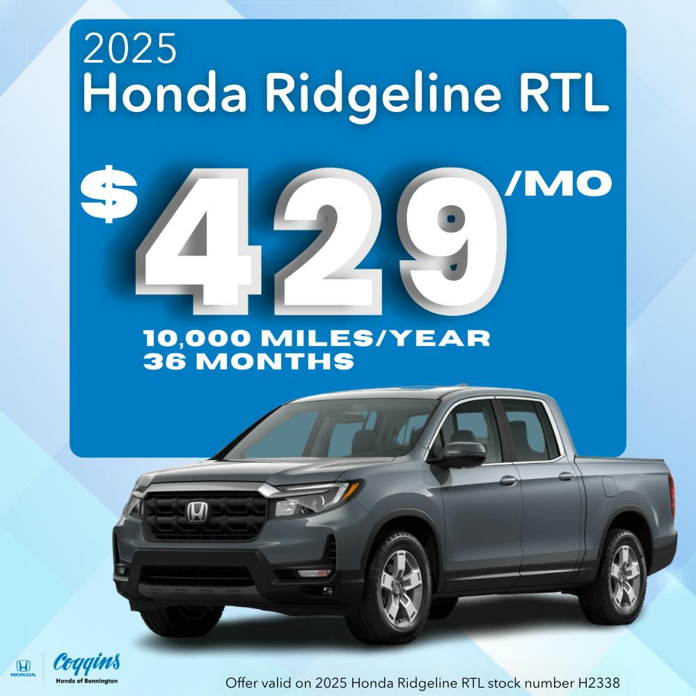 2025 Ridgeline Lease | Coggins Honda of Bennington