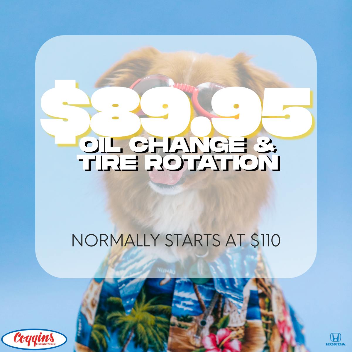 Synthetic Oil Change & Tire Rotation Special | Coggins Honda of Bennington