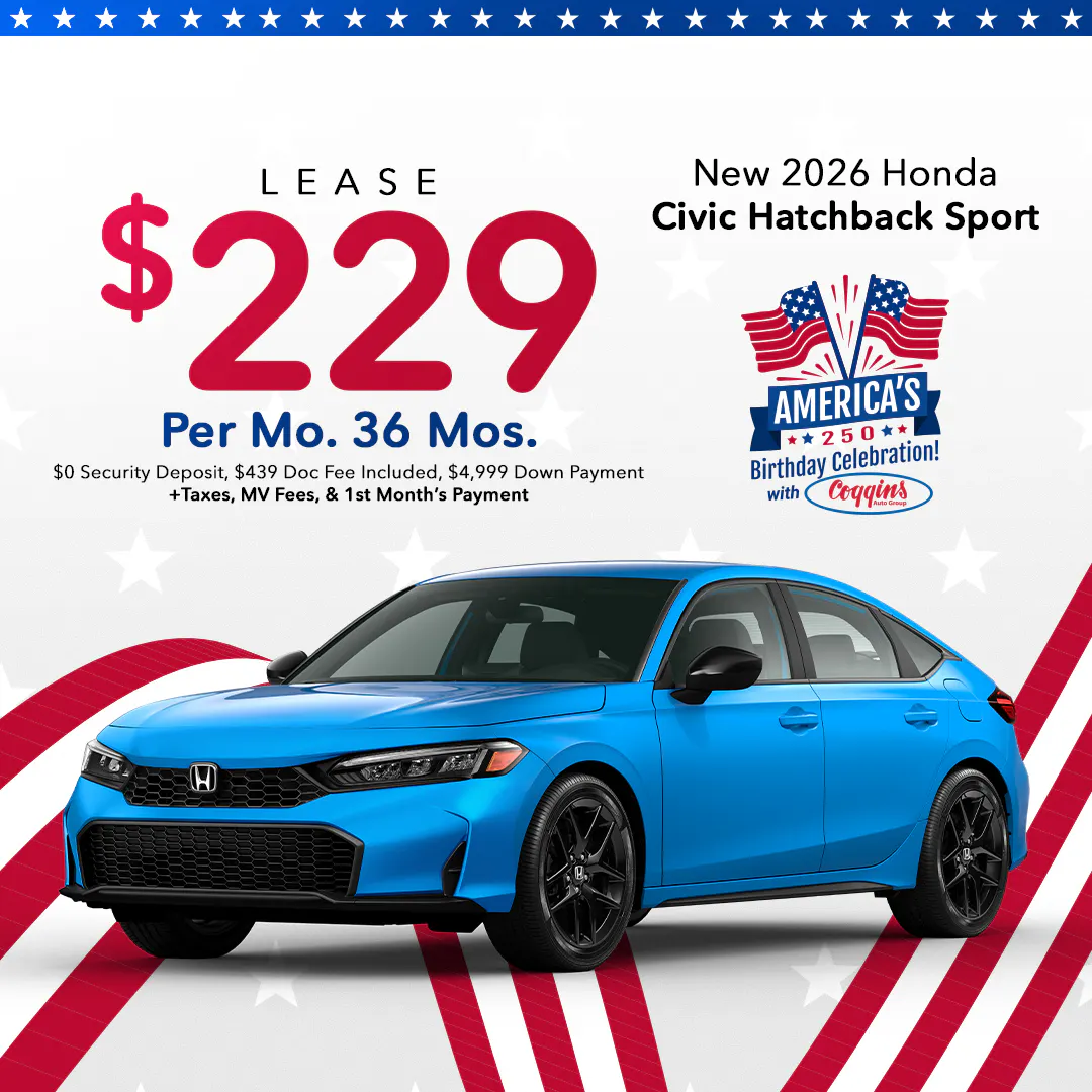 2026 Honda Civic Hatchback Lease | Coggins Honda of Bennington