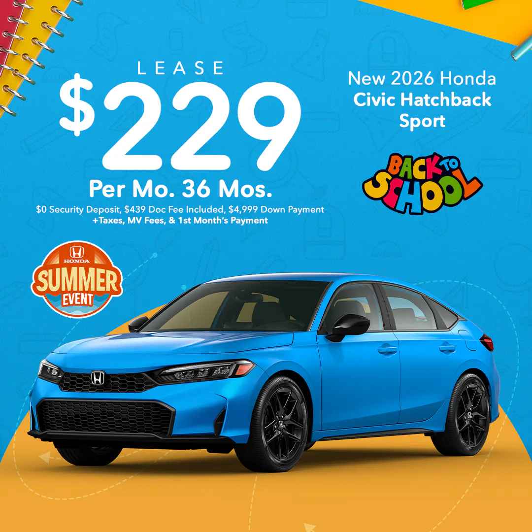 2026 Honda Civic Hatchback Lease | Coggins Honda of Bennington