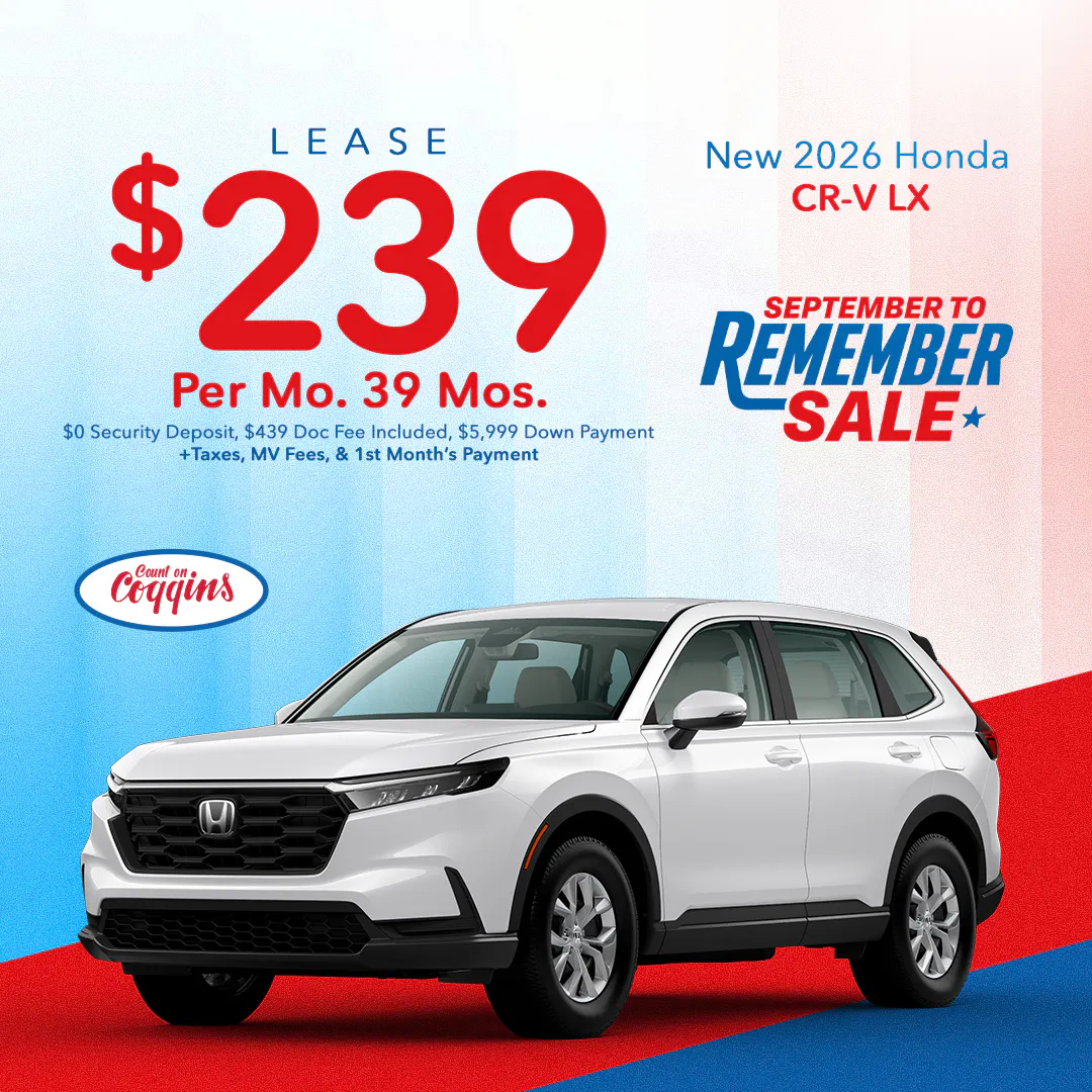 2026 Honda CR-V Lease | Coggins Honda of Bennington