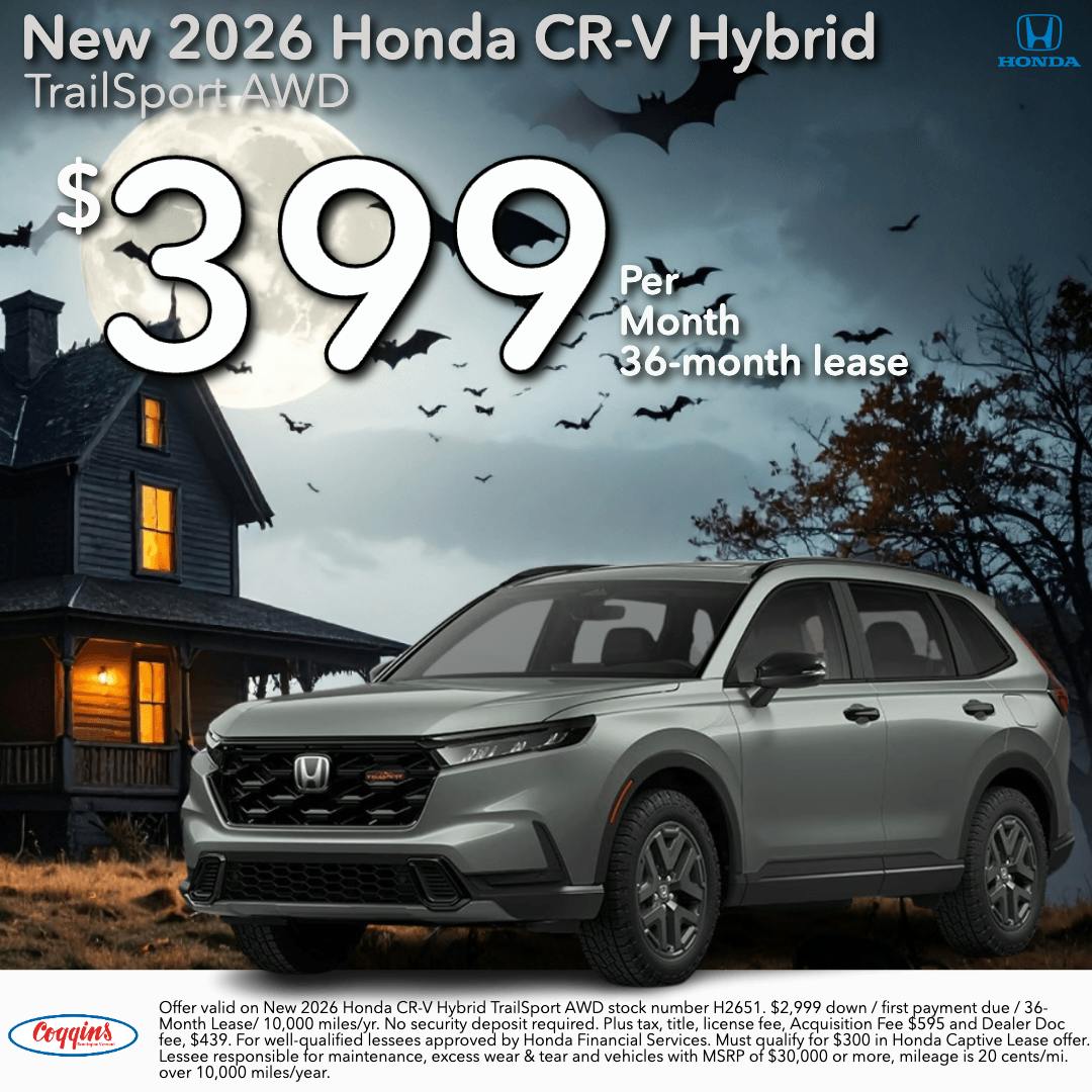 2026 Honda CR-V Hybrid Lease | Coggins Honda of Bennington