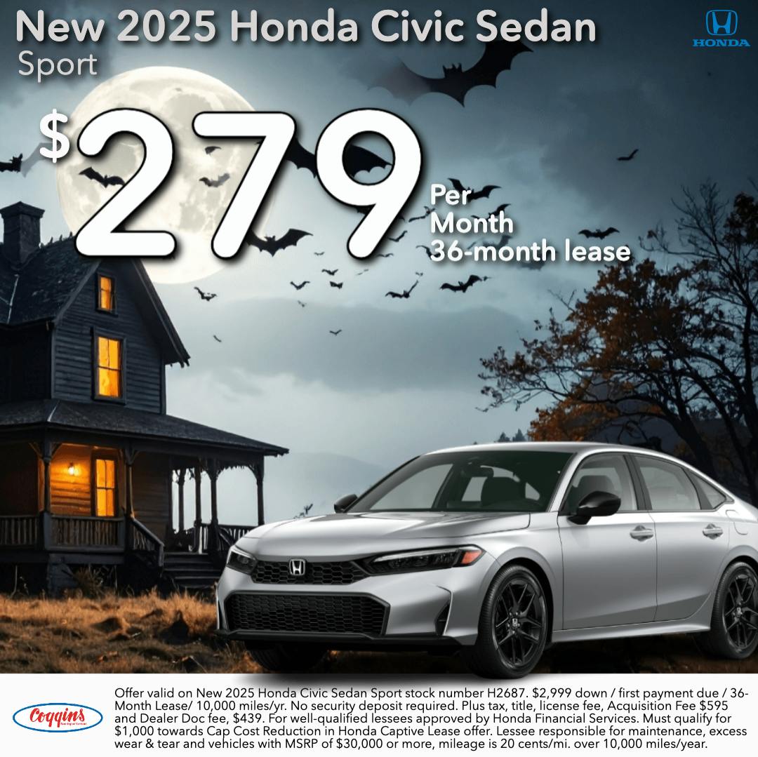 2025 Honda Civic Lease | Coggins Honda of Bennington