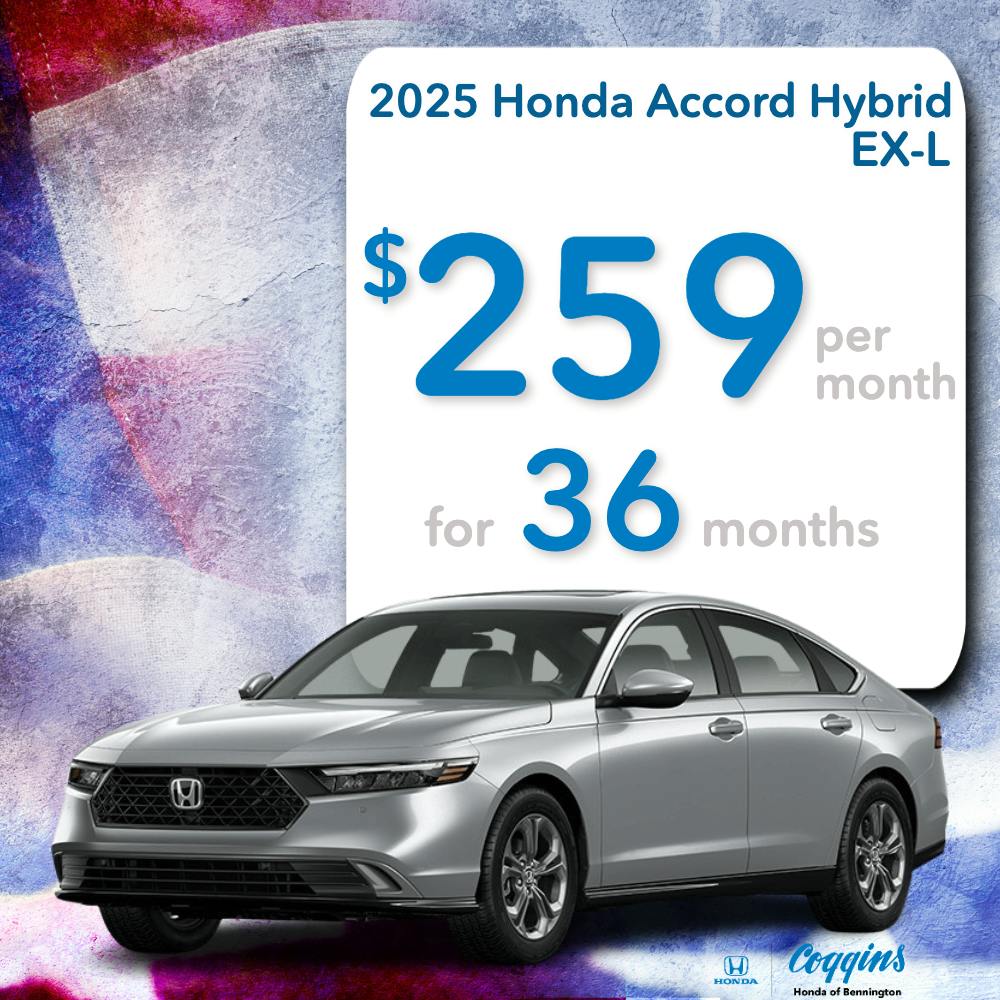 2025 Honda Accord Hybrid Lease | Coggins Honda of Bennington