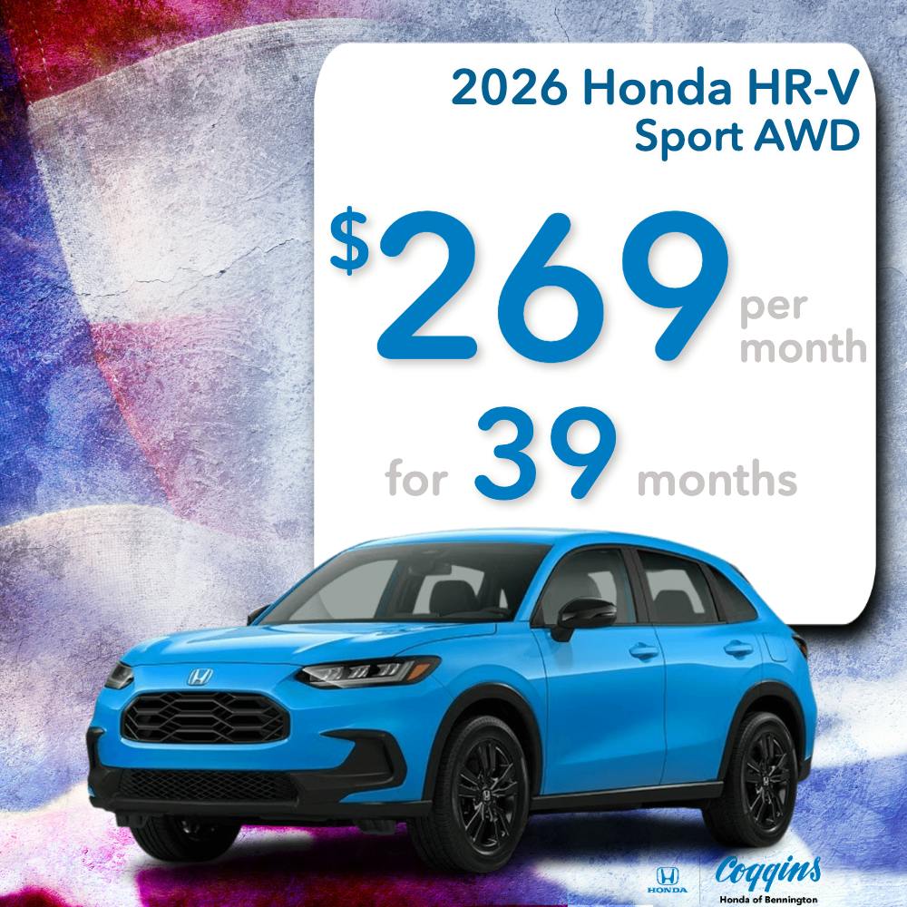 2026 Honda HR-V Lease | Coggins Honda of Bennington