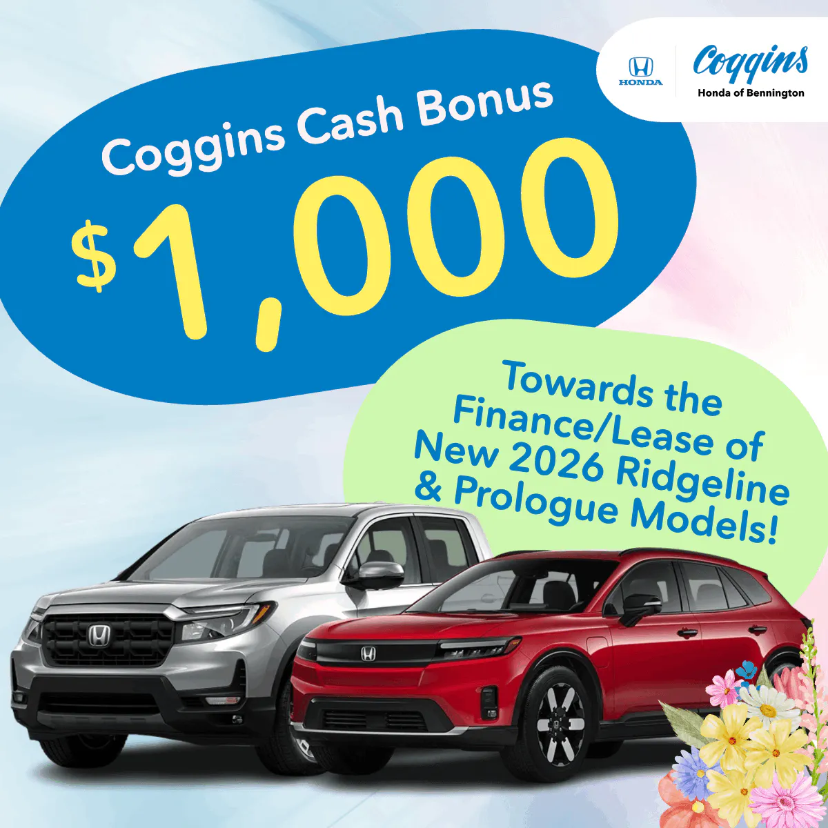 Coggins Cash Bonus | Coggins Honda of Bennington