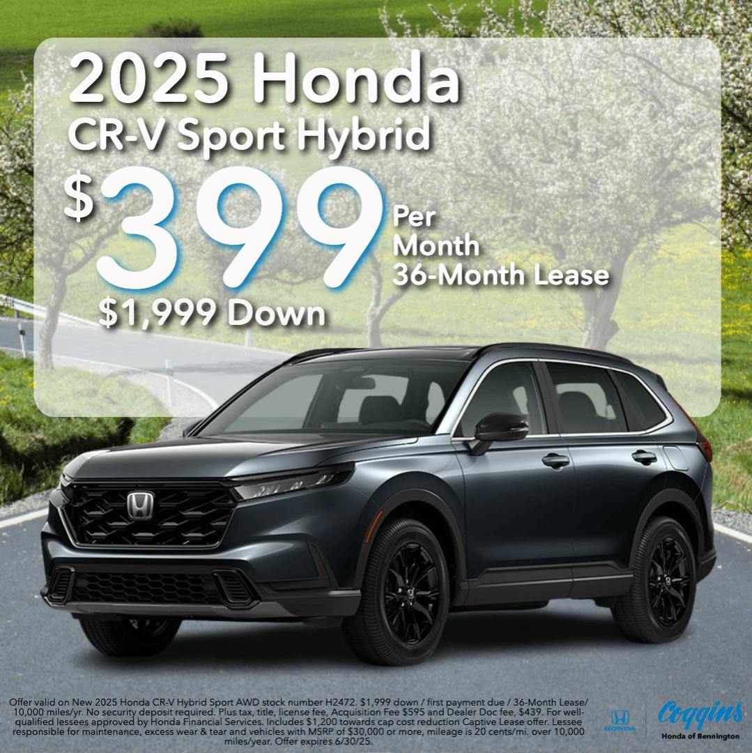 2025 CR-V Hybrid Lease | Coggins Honda of Bennington