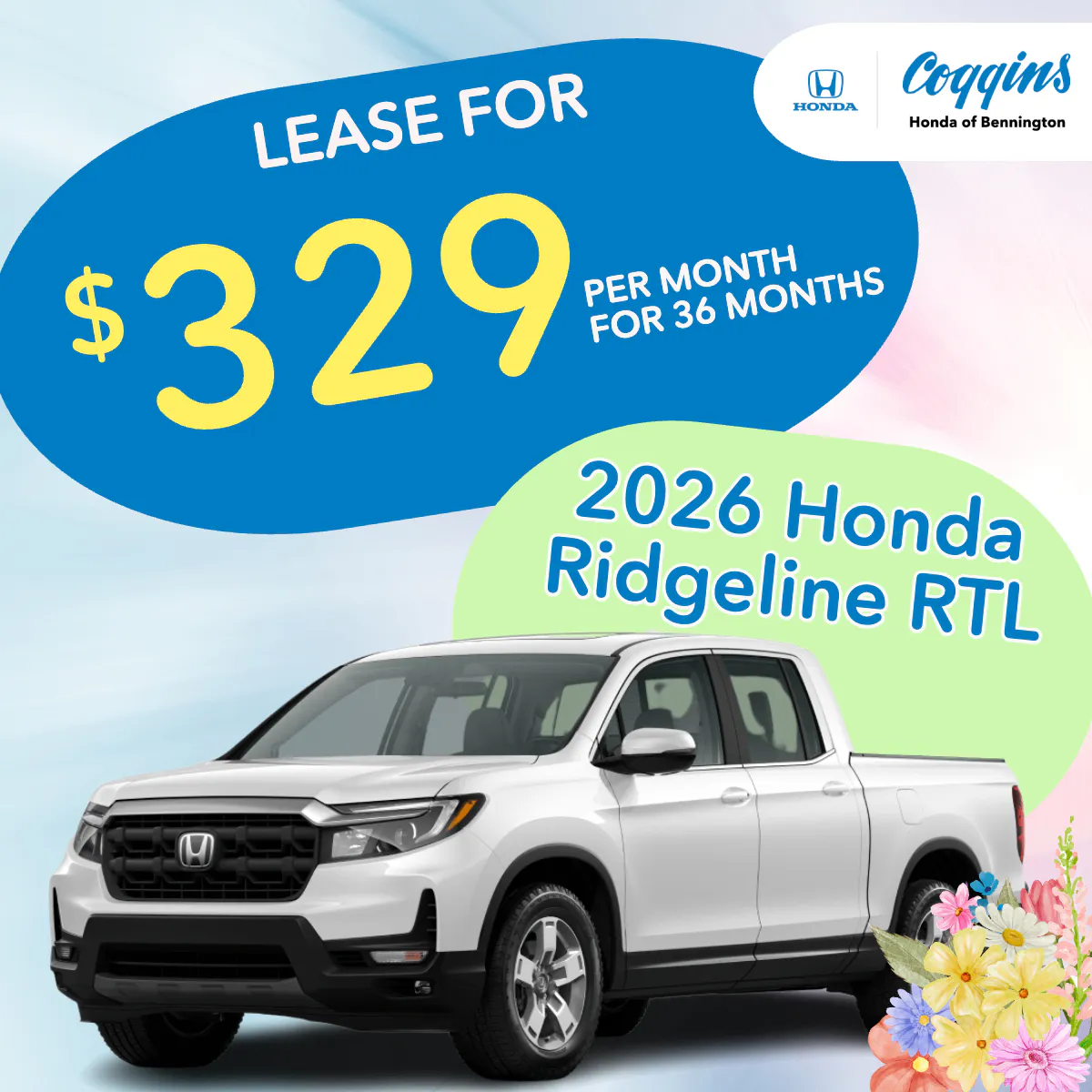 2026 Ridgeline Lease | Coggins Honda of Bennington