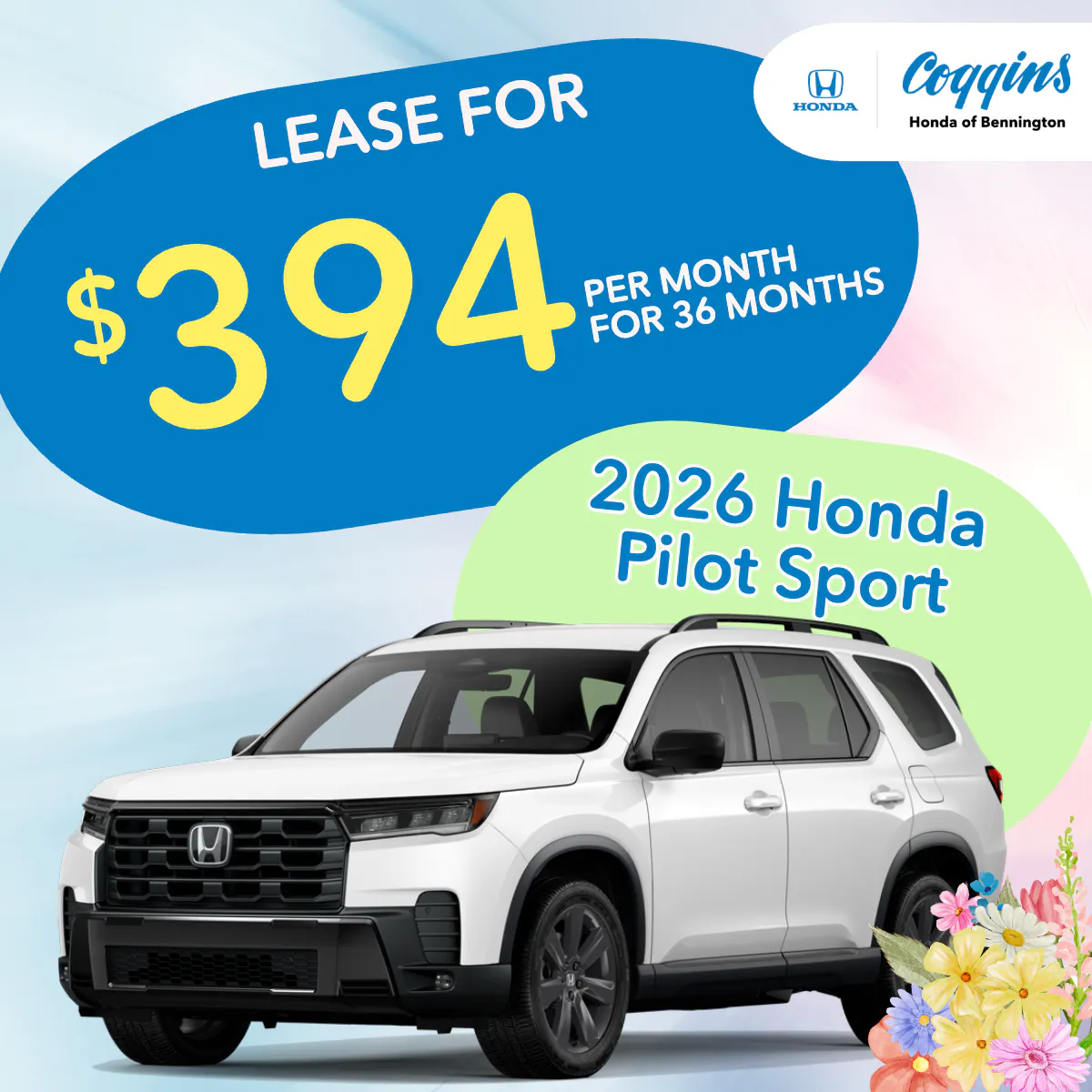 2026 Honda Pilot Lease | Coggins Honda of Bennington