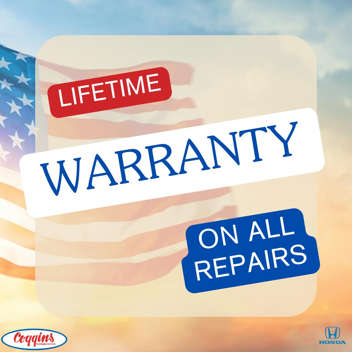 Lifetime Warranty Repairs | Coggins Honda of Bennington
