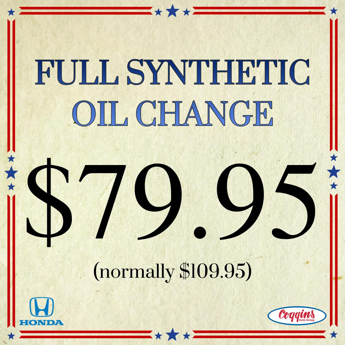 Synthetic Oil Change Special | Coggins Honda of Bennington