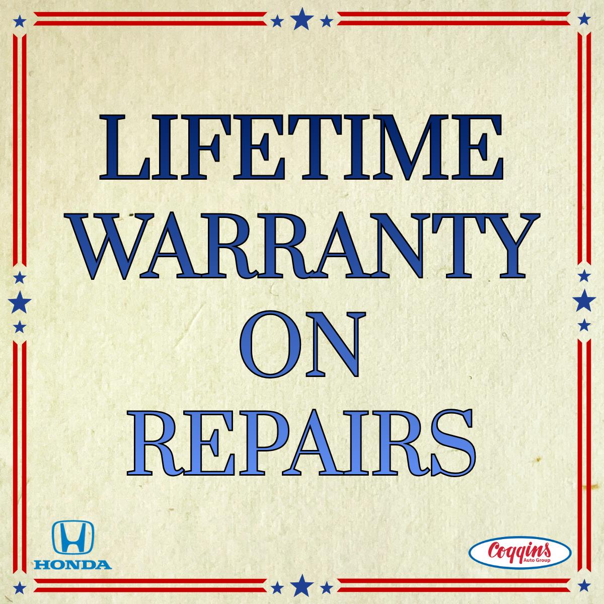 Lifetime Warranty Repairs | Coggins Honda of Bennington