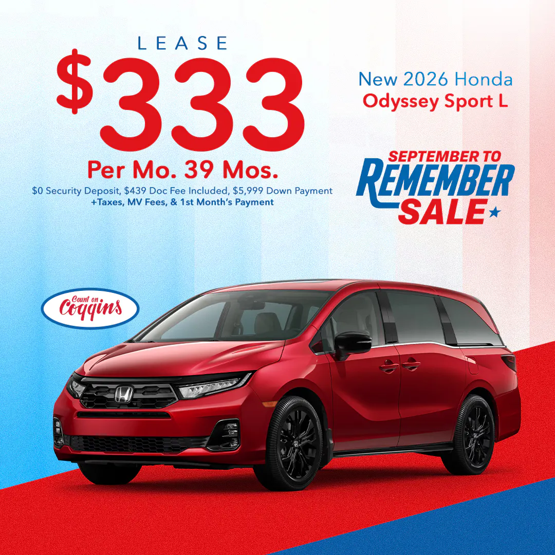 2026 Honda Odyssey Lease | Coggins Honda of Bennington