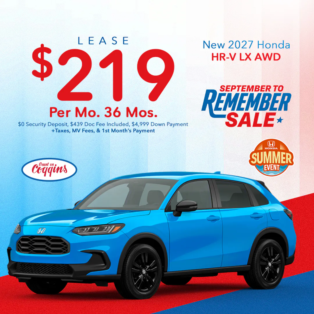 2027 Honda HR-V Lease | Coggins Honda of Bennington
