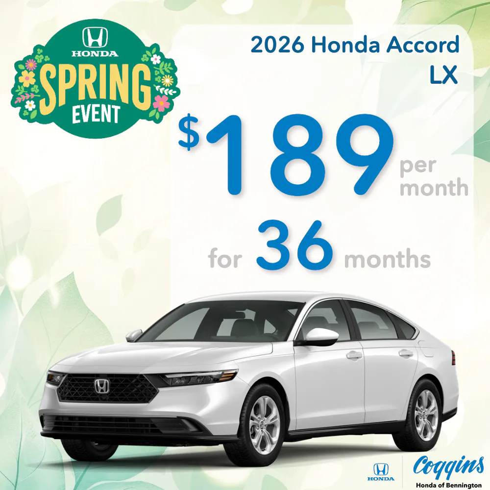 2026 Honda Accord Lease | Coggins Honda of Bennington