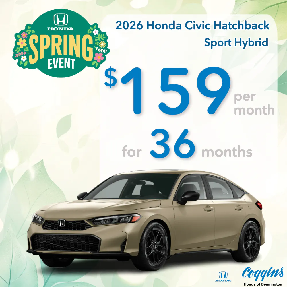 2026 Honda Civic Hybrid Hatchback Lease | Coggins Honda of Bennington