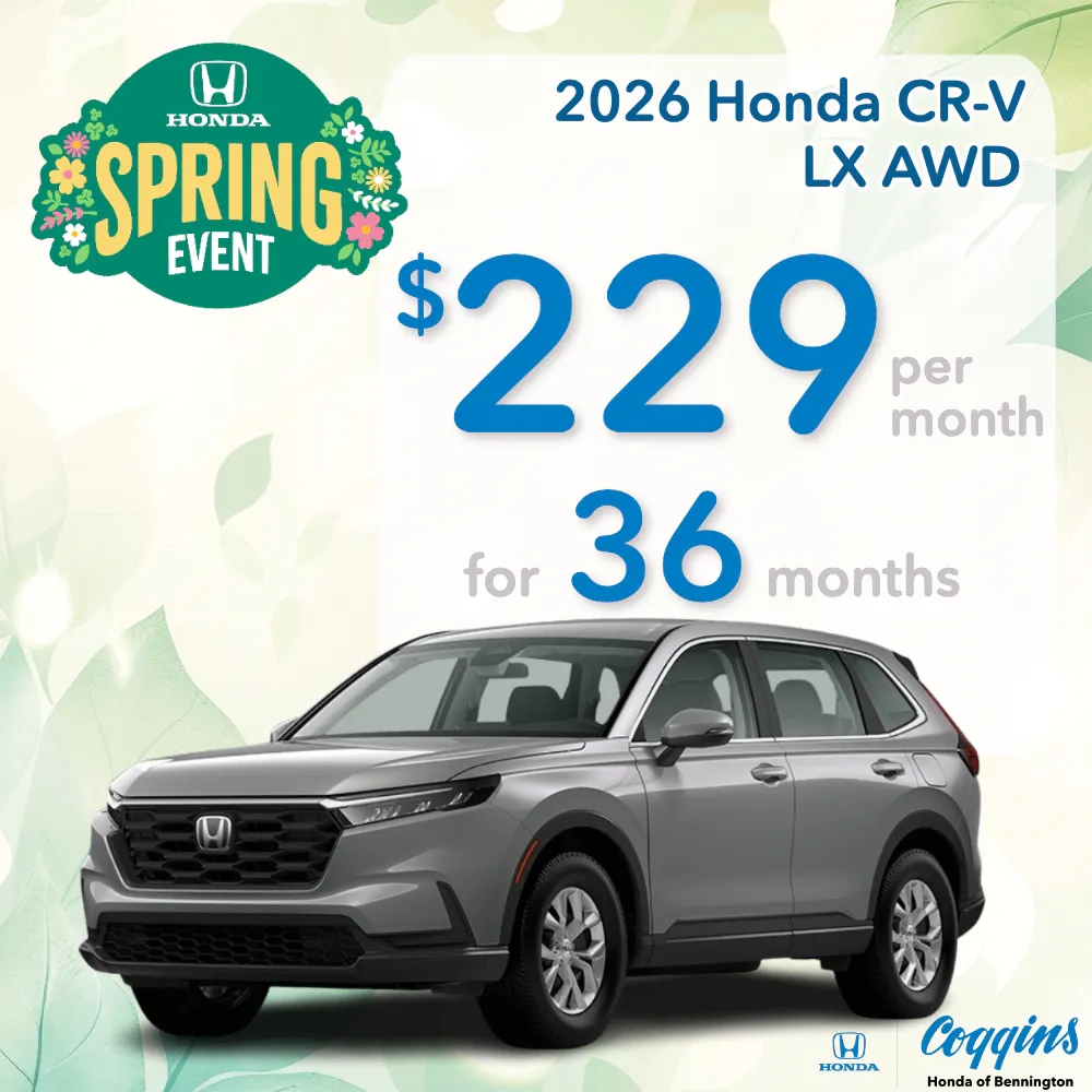 2026 Honda CR-V Lease | Coggins Honda of Bennington