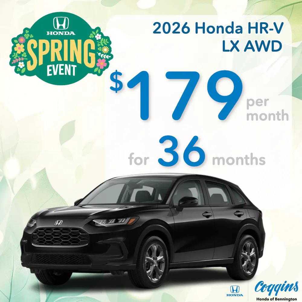 2026 Honda HR-V Lease | Coggins Honda of Bennington