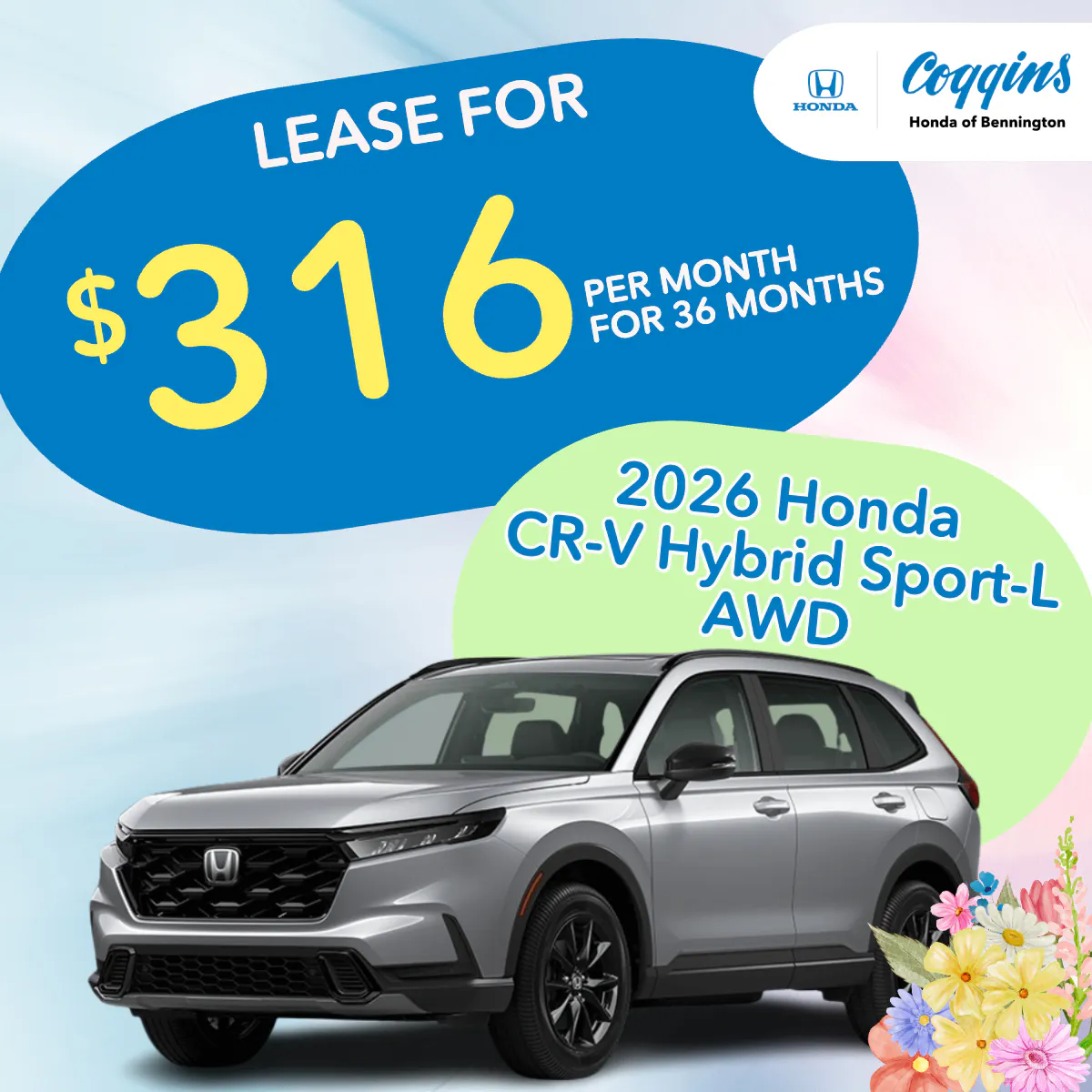 2026 Honda CR-V Hybrid Lease | Coggins Honda of Bennington