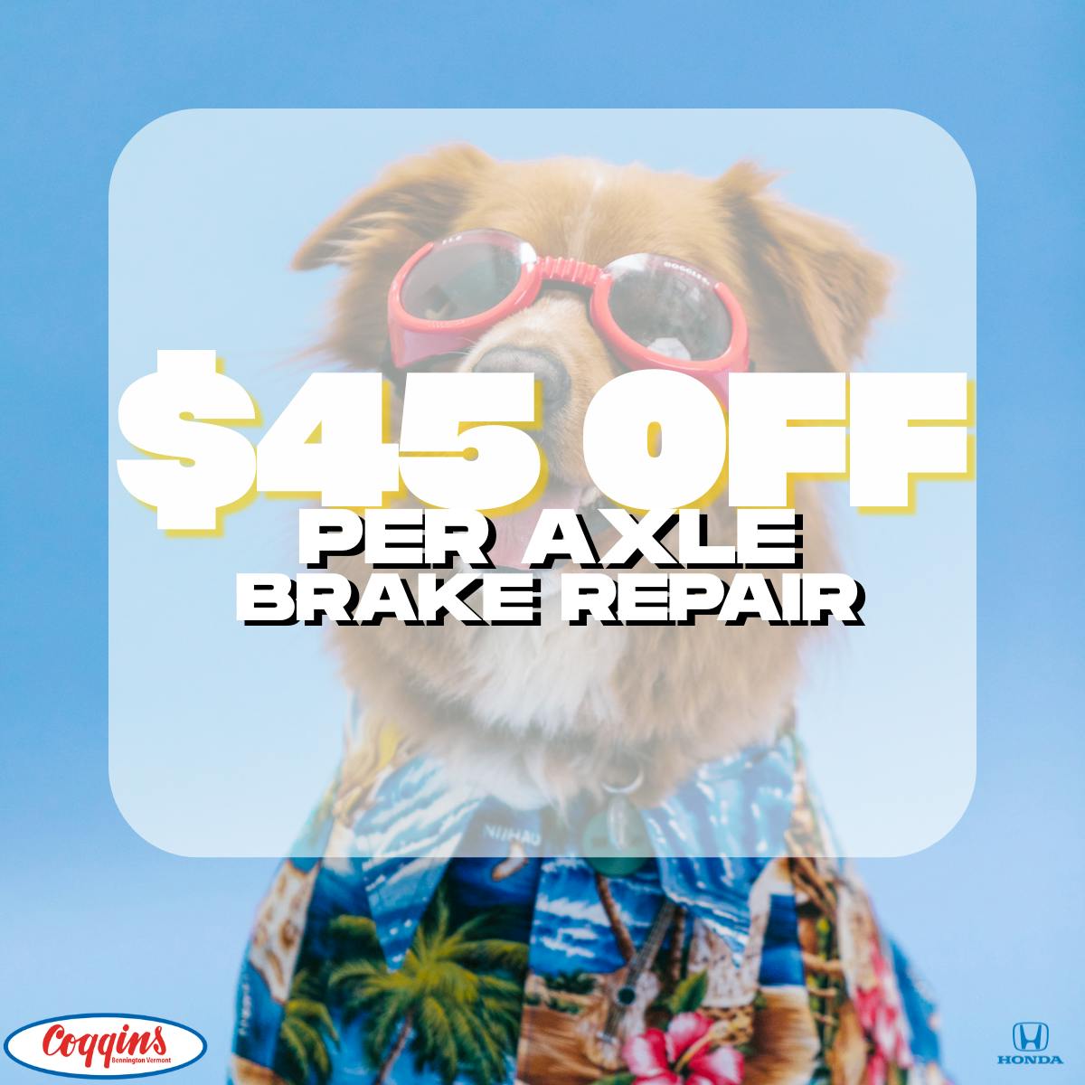 Brake Repair (per axle) | Coggins Honda of Bennington