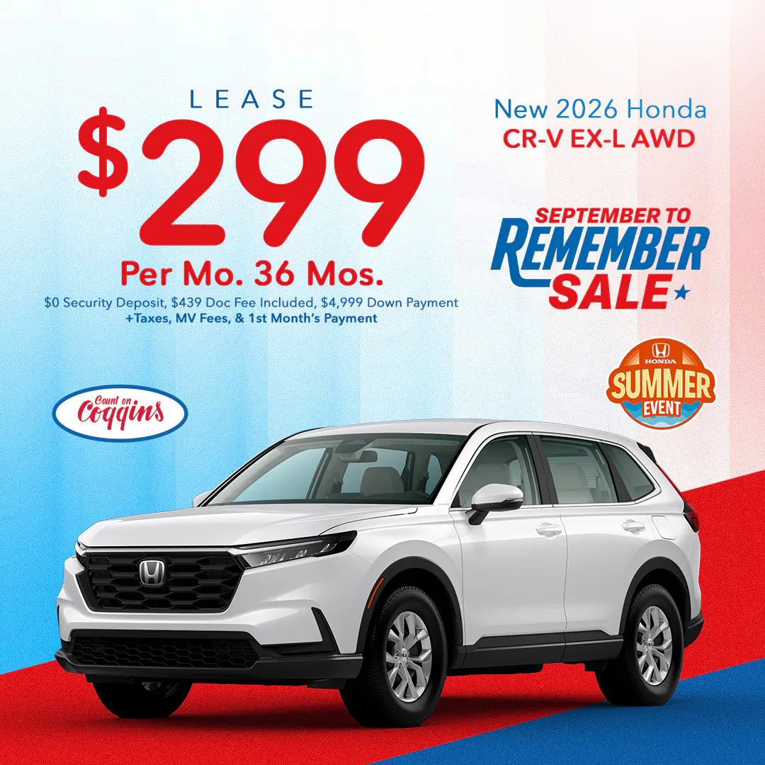 2026 Honda CR-V Lease | Coggins Honda of Bennington