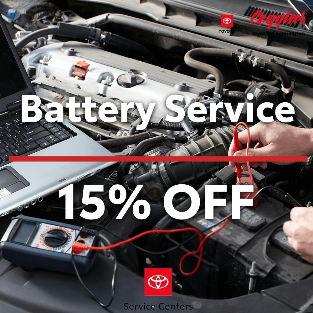 15% OFF Battery Service | Coggins Toyota of Bennington