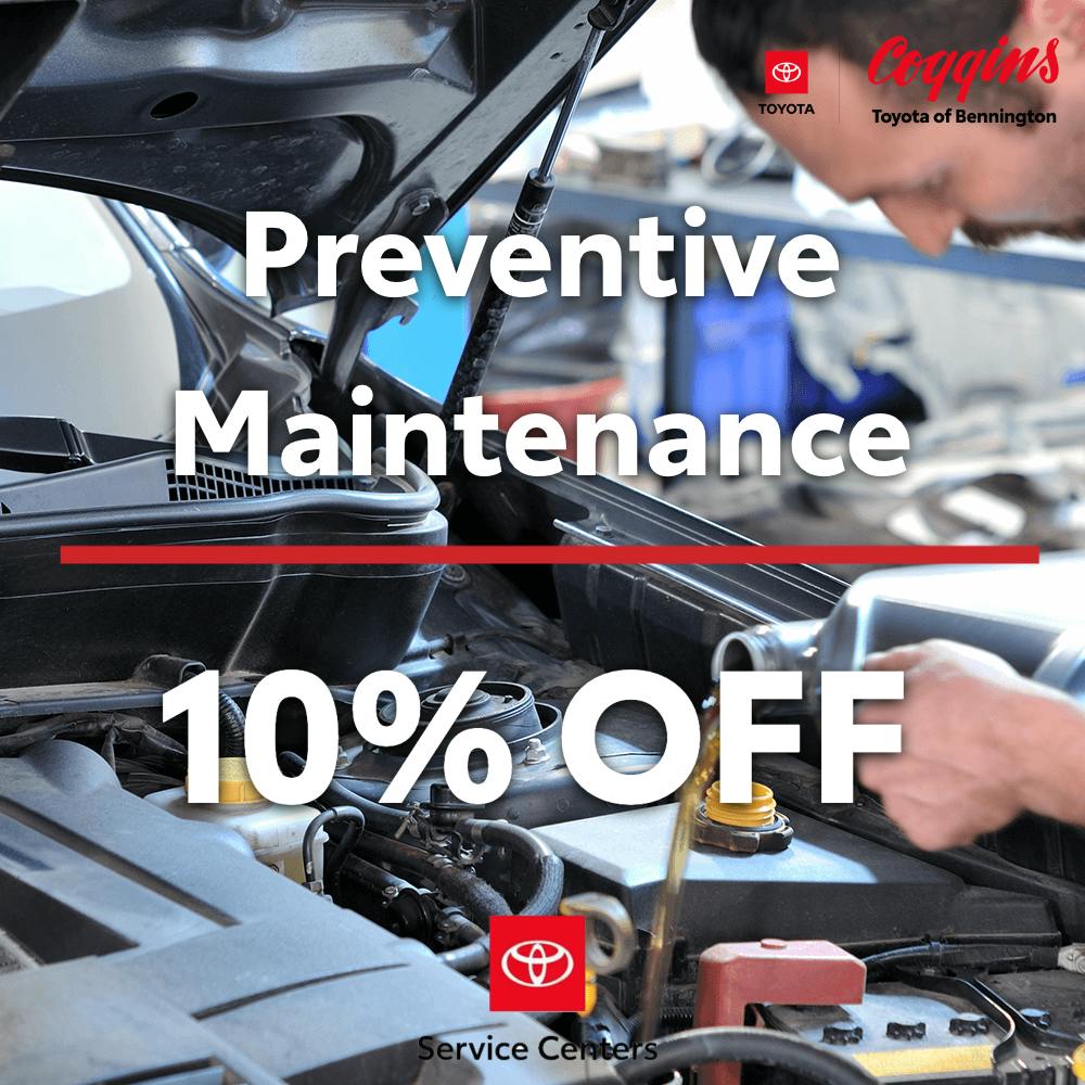 10% OFF Preventive Maintenance | Coggins Toyota of Bennington