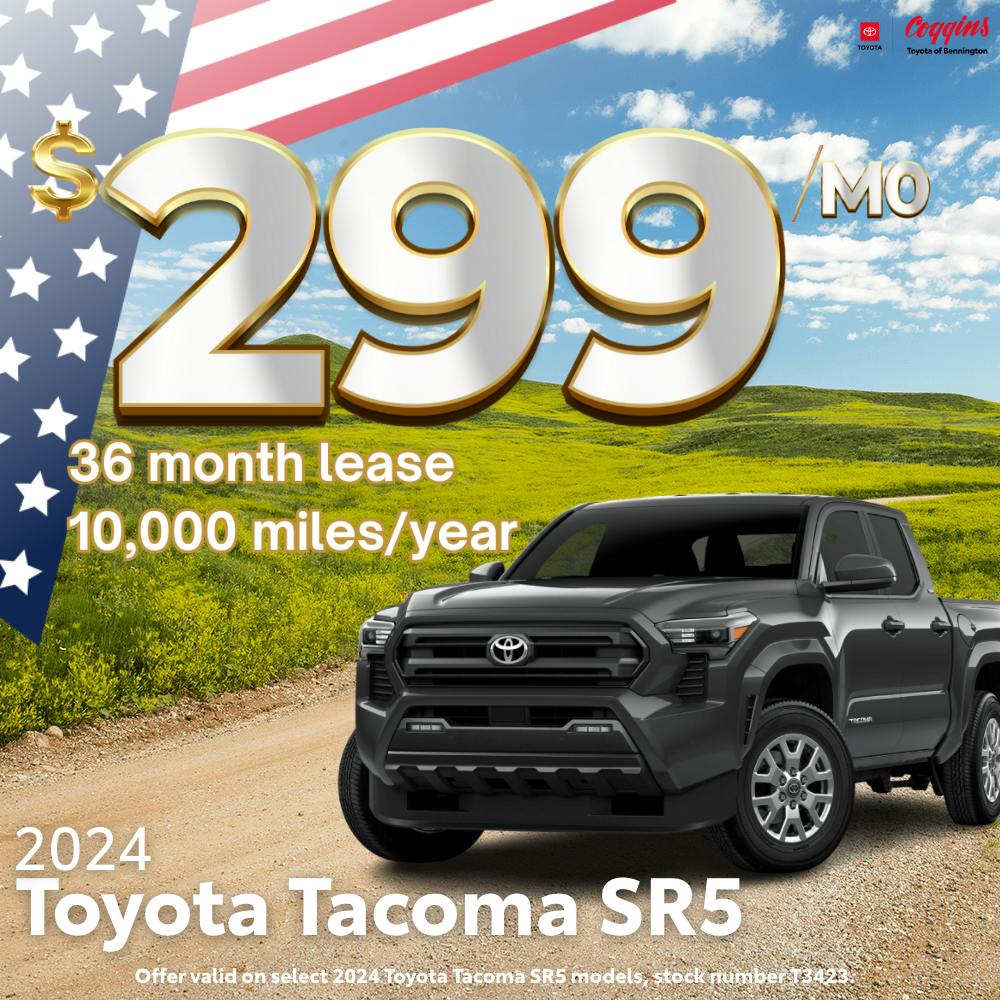 2024 Toyota Tacoma Lease Special | Coggins Toyota of Bennington