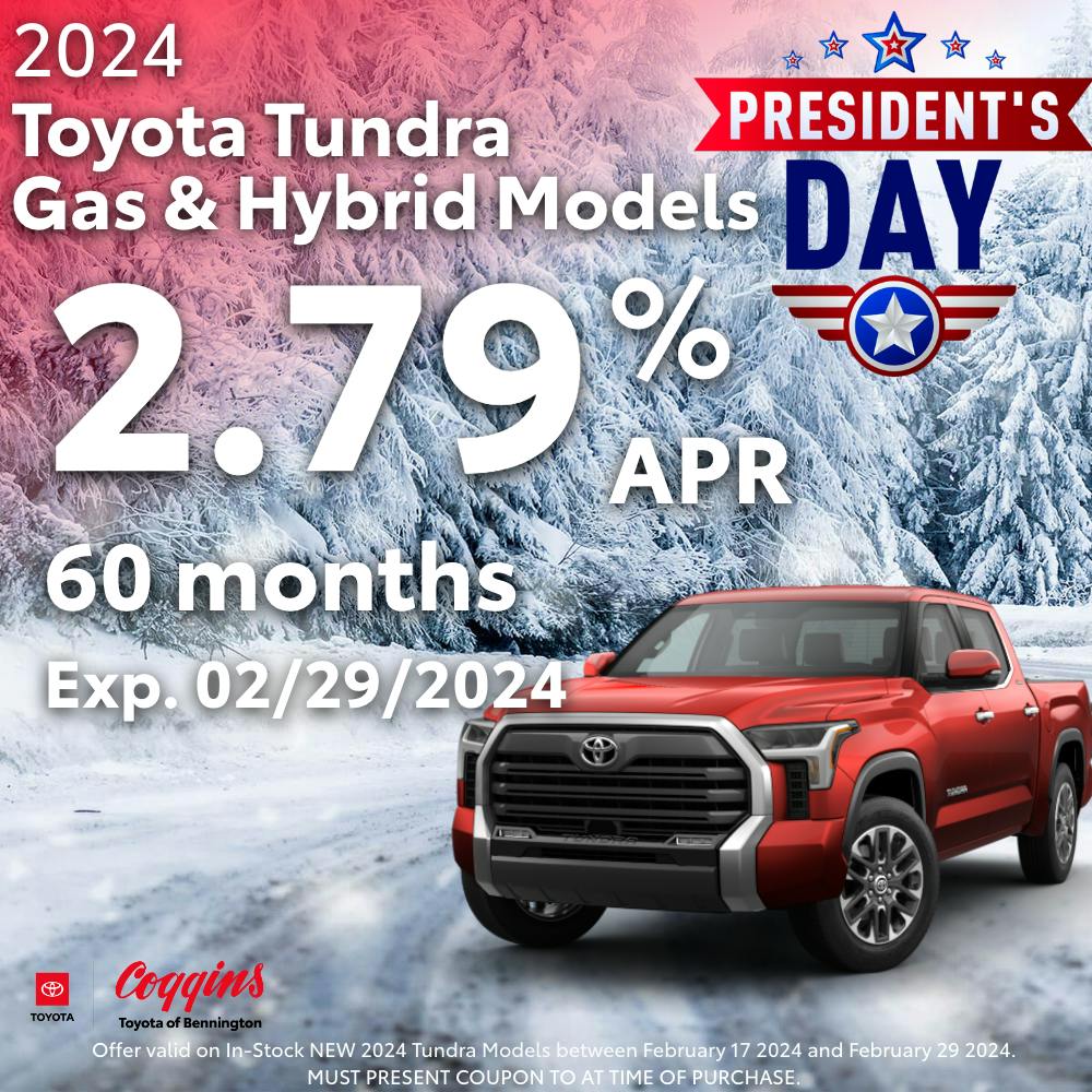 Special APR for Tundras! Coggins Toyota Of Bennington